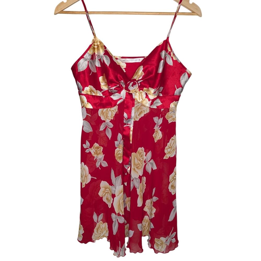 Victoria's Secret  Red Floral Babydoll Lingerie Dress
